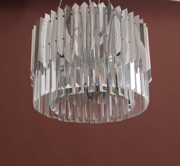 Arrow Round Chandelier, 6 Lights, Stainless Steel, 40×50cm - Silver