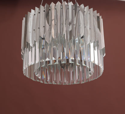 Arrow Round Chandelier, 6 Lights, Stainless Steel, 40×50cm - Silver