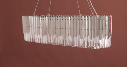 Arrow Oval Chandelier, 10 Lights, Stainless Steel, 100×75cm - Silver