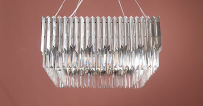 Arrow Sqaure Chandelier, 5 Lights, Stainless Steel, 60×70cm - Black Nickel