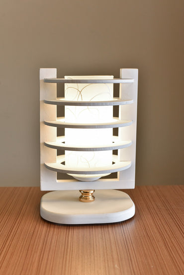 white circles table lamp