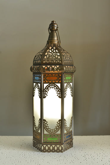 55 cm Arabic ramadan lantern with glass oxide