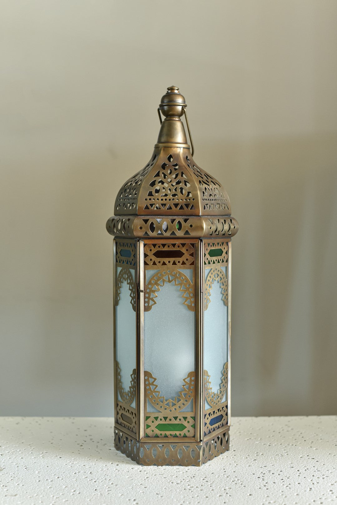 55 cm Arabic ramadan lantern with glass oxide
