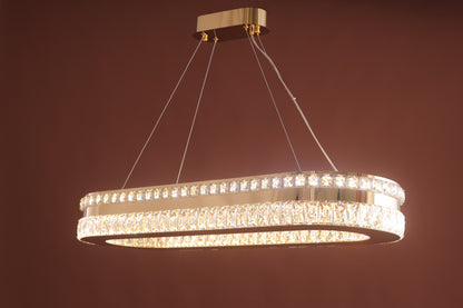 نجفة ليد، من الفولاذ المقاوم للصدأ، 35×80 سم - ذهبي