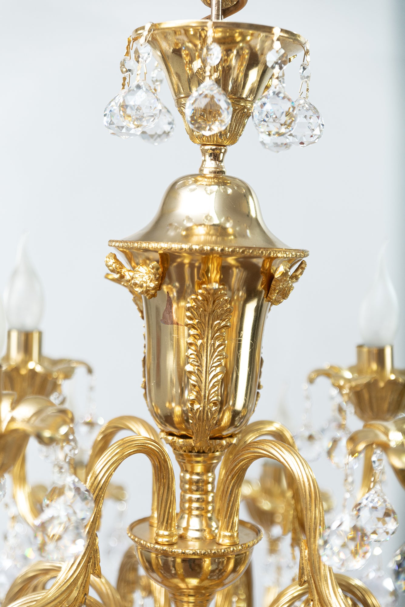 Pipes Cup Chandelier, 12 Lights, Copper, 75×90cm - 24k Gold