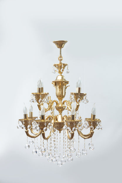 نجفة بتصميم كوب معدل، 12 مصباحًا، نحاس، 70×90 سم - ذهب عيار 24