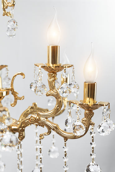 Italian Kosha Chandelier, 9 Lights, Copper, 65×80cm - 24k Gold
