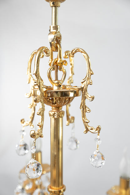 نجفة كوشا إيطالية، 9 مصابيح، نحاس، 65×80 سم - ذهب عيار 24