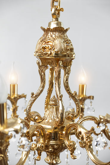 نجفة، 6 مصابيح، نحاس، 68×85 سم - ذهب عيار 24