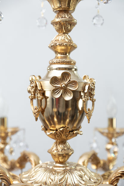 نجفة لانسر، 6 لمبة، نحاسية، 83×90 سم - ذهب عيار 24