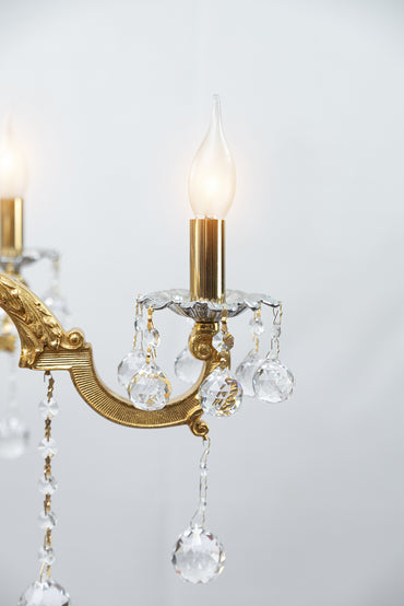 نجفة جوزين، 6 لمبة، نحاس × ألومنيوم، 80×90 سم - ذهبي فضي