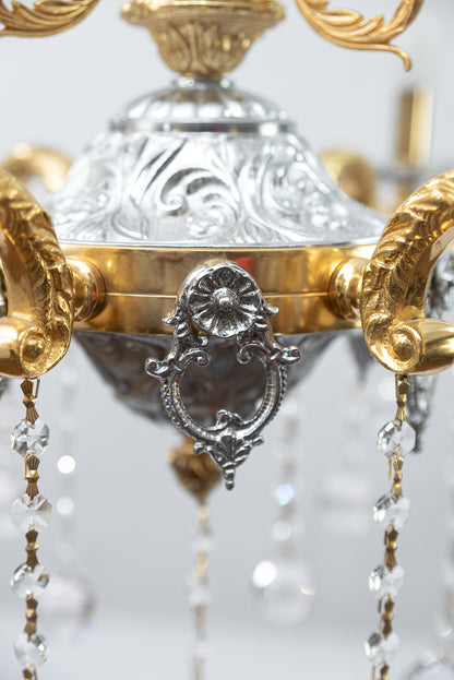 Gozin Chandelier, 6 Lights, Copper X Aluminum, 80×90cm - Gold Silver