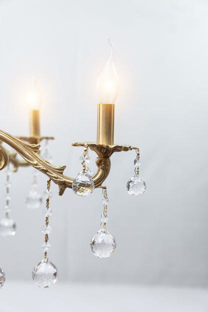 نجفة على شكل عرف الديك، 6 مصابيح، نحاس، 80×95 سم - ذهب عيار 24