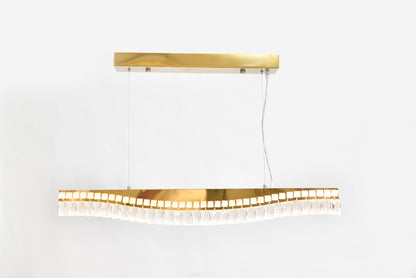 LED chandelier with a square love pattern, 100 cm, code 5661, gold color