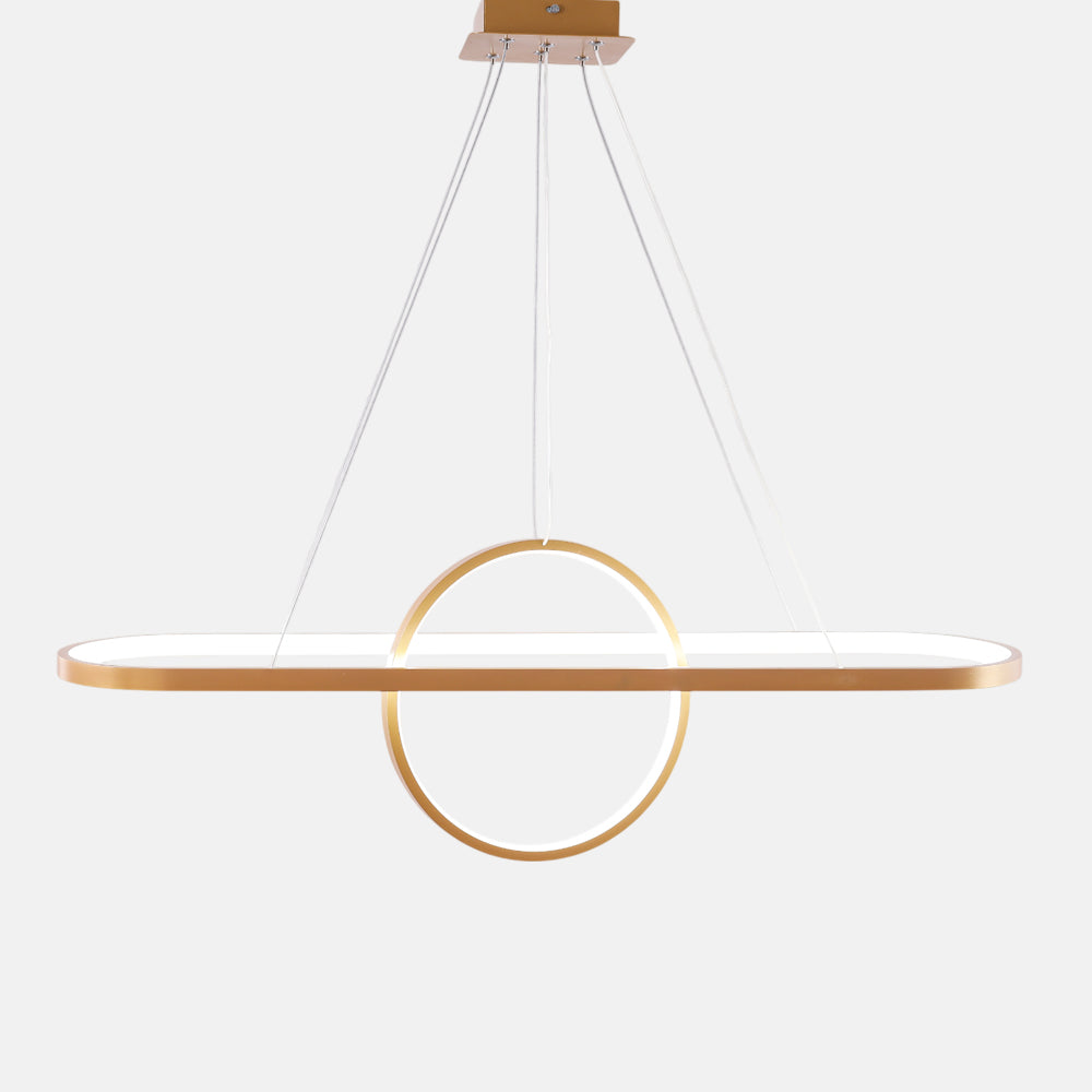 Keren LED Chandelier, Metal, 90×23cm - Gold