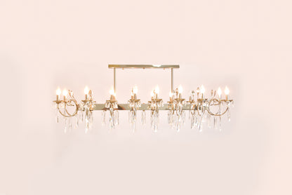 Rectangular chandelier 150*60 cm 16 arms code 5665 solitaire gold