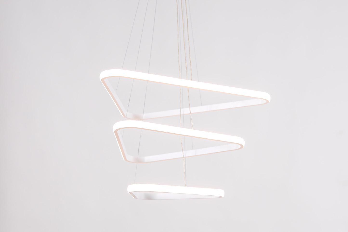 Triangle LED Chandelier, Metal, 75×50cm - Black white