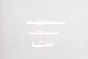 Triangle LED Chandelier, Metal, 75×50cm - Black white