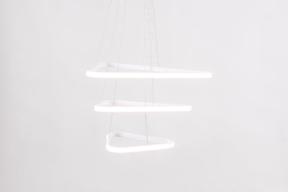 Triangle LED Chandelier, Metal, 75×50cm - Black white