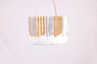 Arrow Round Chandelier, 6 Lights, Stainless Steel, 40×50cm - Silver