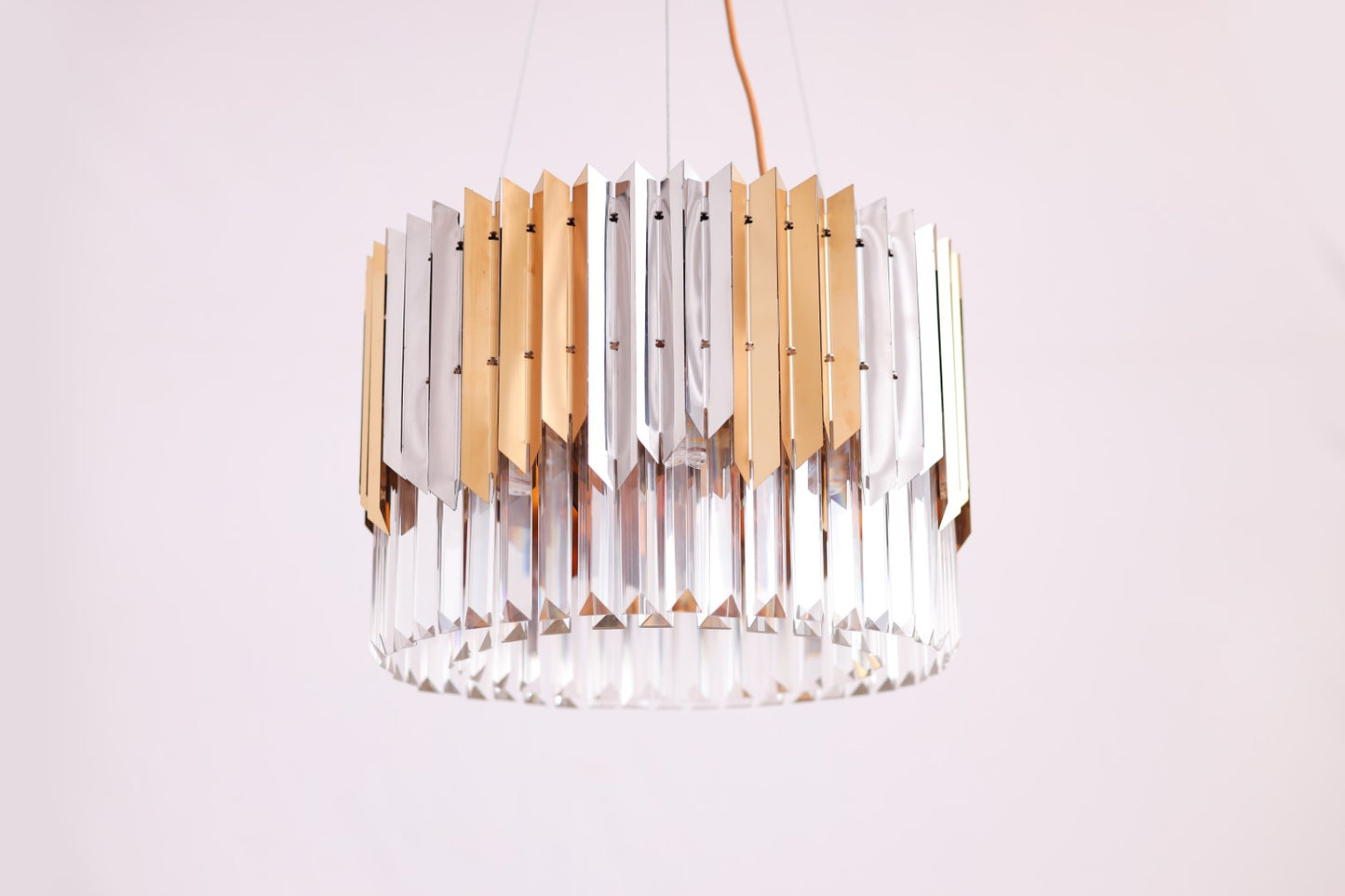 نجفة دائرية على شكل سهم، 6 مصابيح، من الفولاذ المقاوم للصدأ، 40×50 سم - فضي