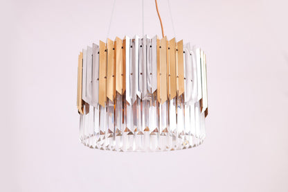 نجفة دائرية على شكل سهم، 6 مصابيح، من الفولاذ المقاوم للصدأ، 40×50 سم - فضي