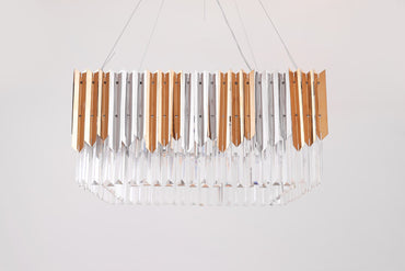 Arrow Sqaure Chandelier, 5 Lights, Stainless Steel, 60×70cm - Black Nickel