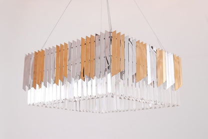 Arrow Sqaure Chandelier, 5 Lights, Stainless Steel, 60×70cm - Black Nickel