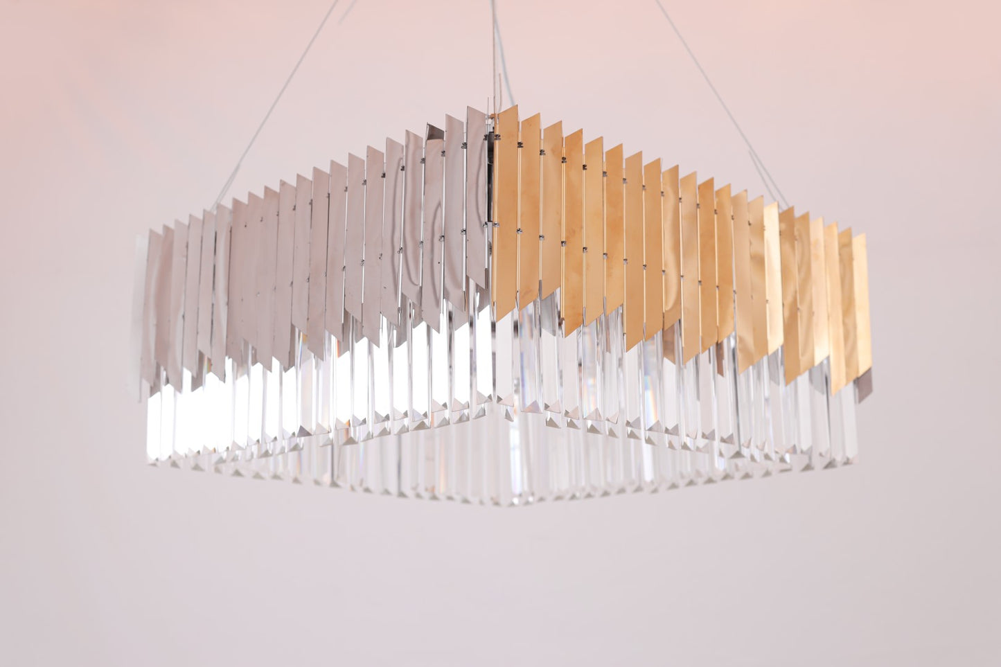 Arrow Sqaure Chandelier, 5 Lights, Stainless Steel, 60×70cm - Black Nickel