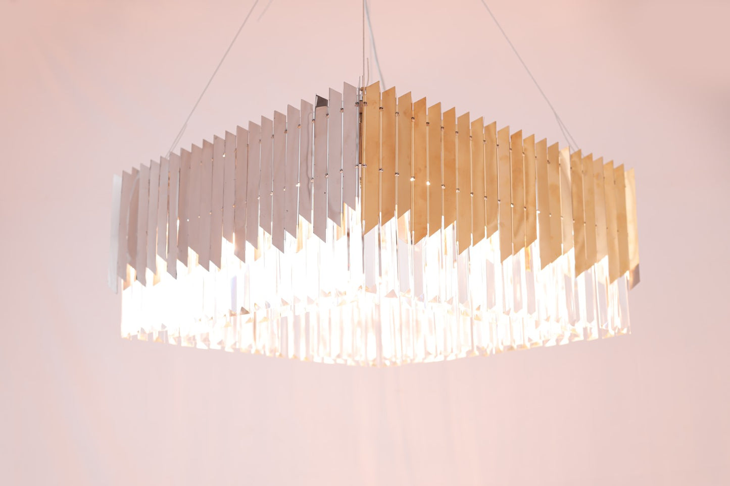 Arrow Sqaure Chandelier, 5 Lights, Stainless Steel, 60×70cm - Black Nickel