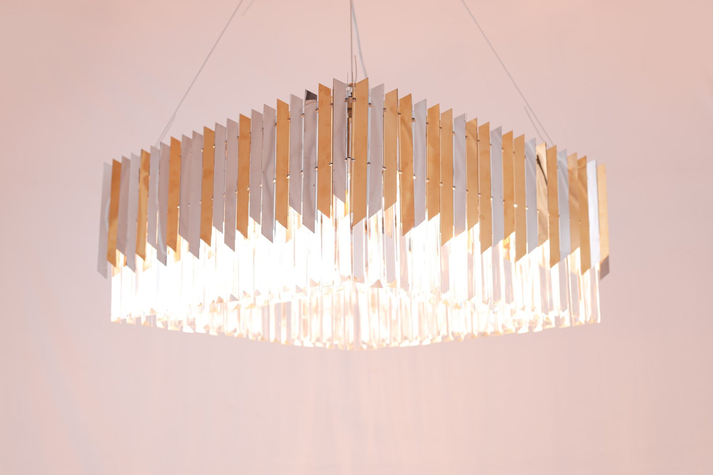 Arrow Sqaure Chandelier, 5 Lights, Stainless Steel, 60×70cm - Black Nickel