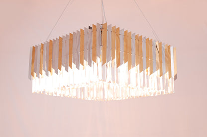 Arrow Sqaure Chandelier, 5 Lights, Stainless Steel, 60×70cm - Black Nickel