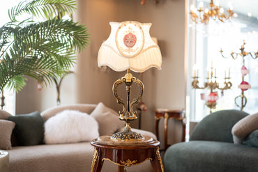 Galaxy table lamp triple heart Italian bronze with lamp shade