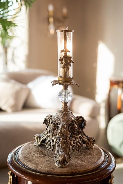 Pineapple table lamp 924 antique varnish