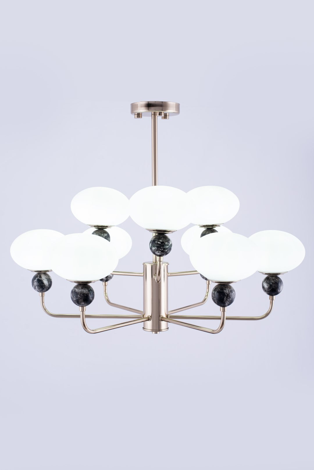 9 arm chandelier oval glass 2 floors 5568 solitaire gold