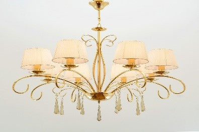 نجفة، 6 لمبة، معدن، 70×80 سم سوليتير ذهبي من قنديل مصر - Chandelier, 6 Lights, Metal, 70×80cm Solitaire Gold|Kandil Egypt