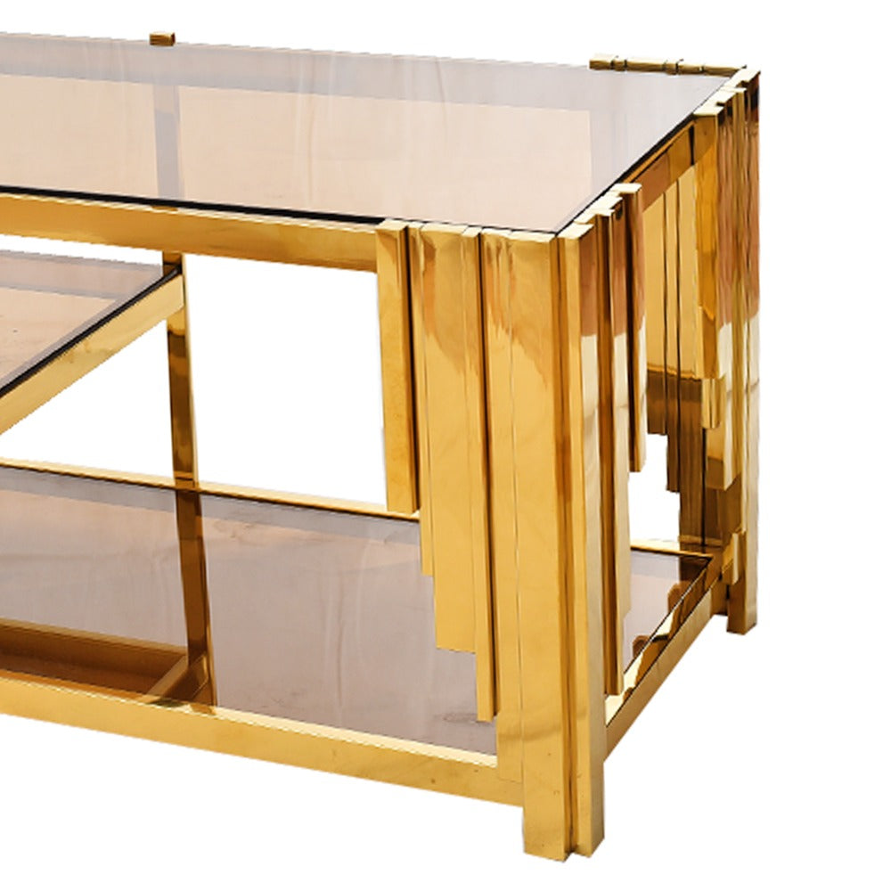 ترابيزة تلفزيون مضلعة 140 سم 3138 PVD