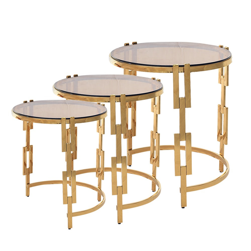 3 Pieces Nested Track Table 3152 PVD