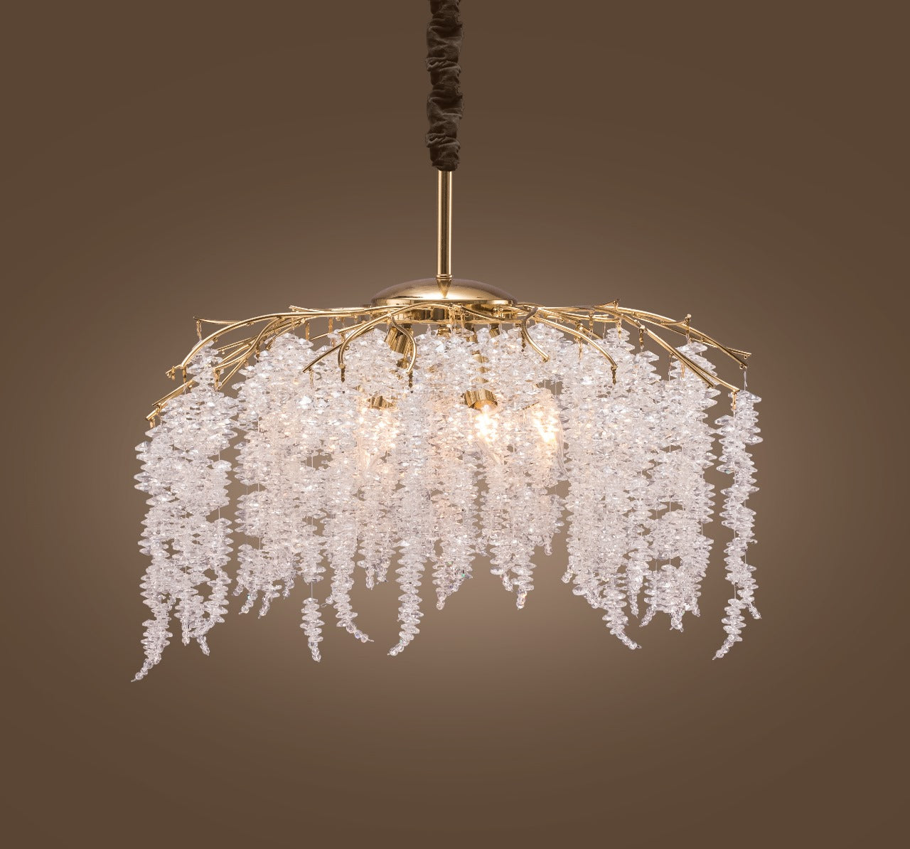 Chandelier 80 cm Cluster 5520 Crystal Solitaire Gold
