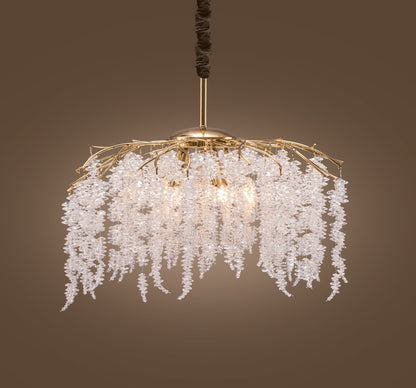 Chandelier 80 cm Cluster 5520 Crystal Solitaire Gold