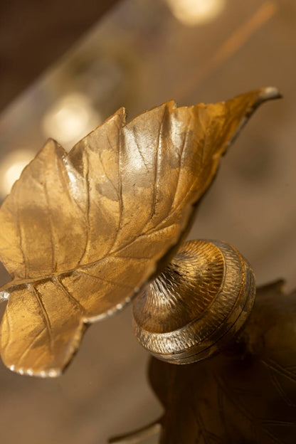 French golden round base grape leaf