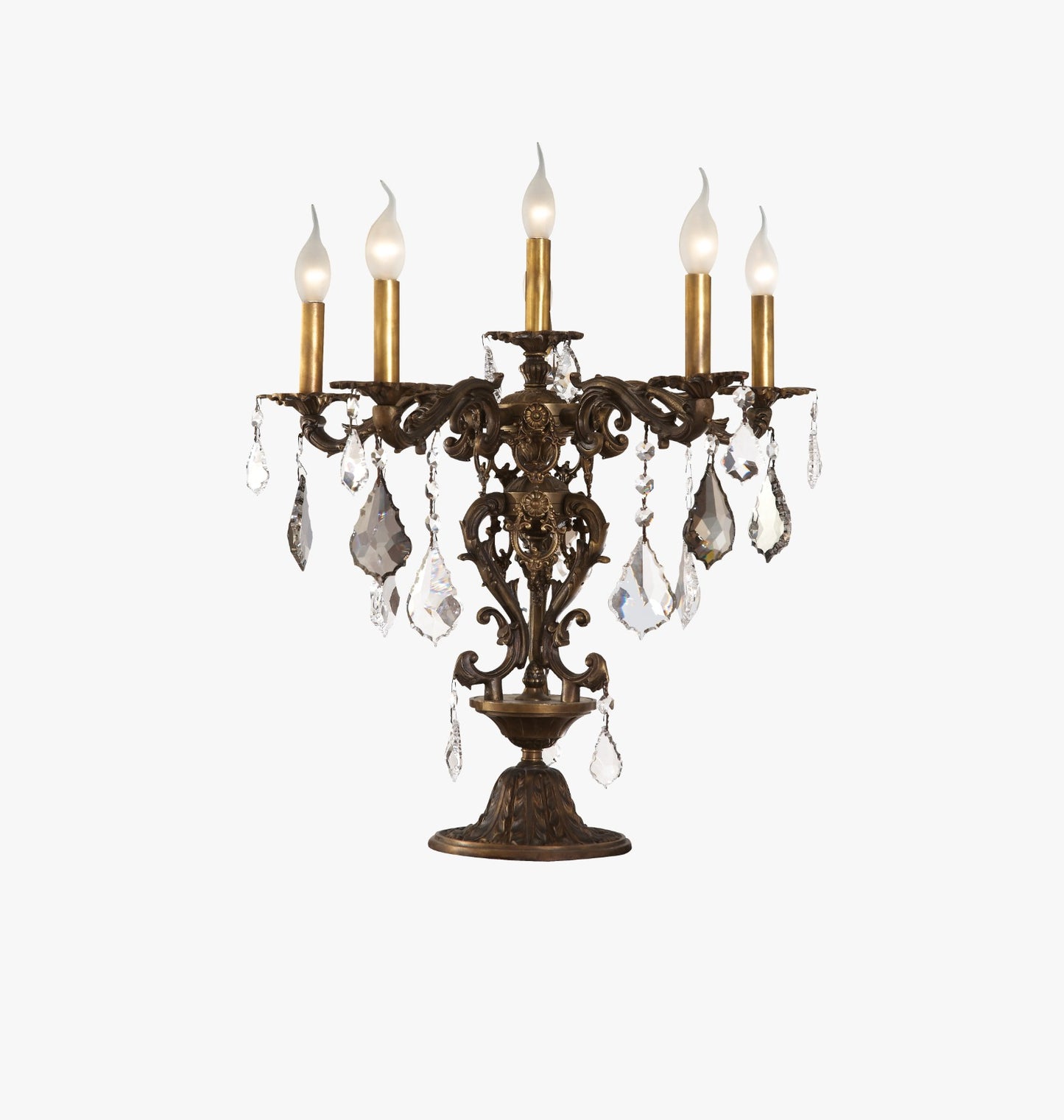 Candlestick 5 arms 6 bulbs antique rooster