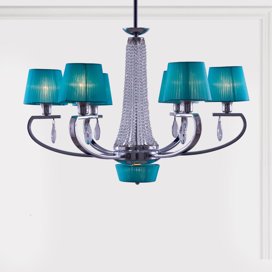 6-arm chandelier shade 4035 chrome