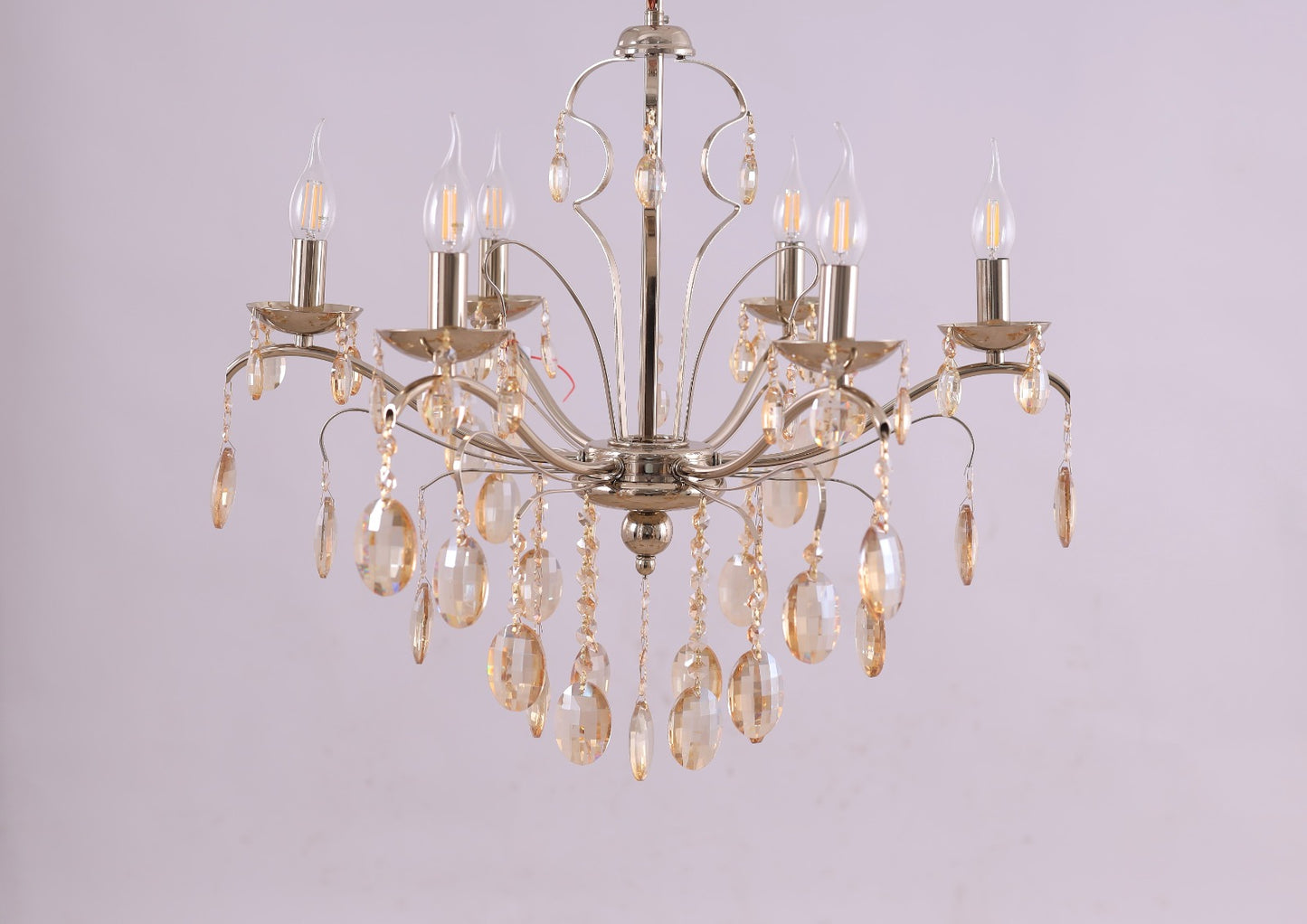Vase Center Chandelier, 6 Lights, Metal, - Solitaire Gold