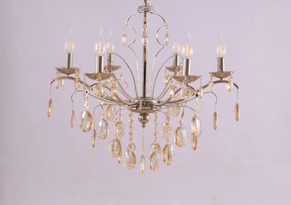 Vase Center Chandelier, 6 Lights, Metal, - Solitaire Gold