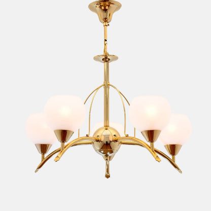 Mizar Chandelier, 5 Lights, Metal, 50×48cm - Solitaire Gold