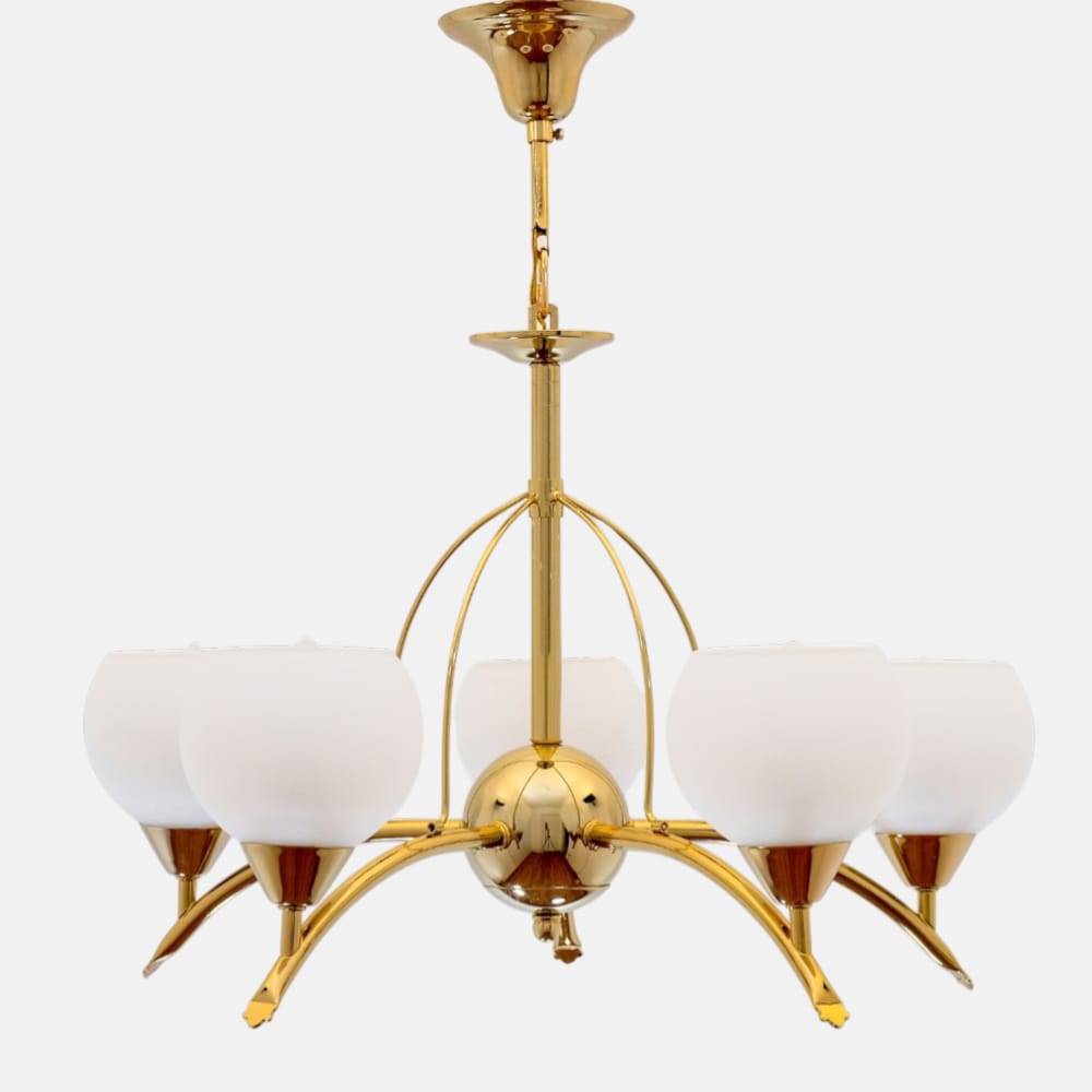 Mizar Chandelier, 5 Lights, Metal, 50×48cm - Solitaire Gold