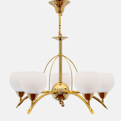 Mizar Chandelier, 5 Lights, Metal, 50×48cm - Solitaire Gold