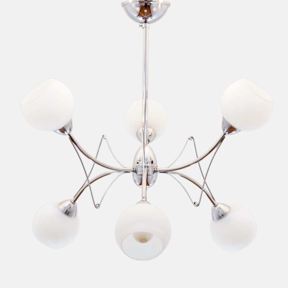 Nevada Chandelier, 6 Lights, Metal, 66×55cm - Chrome