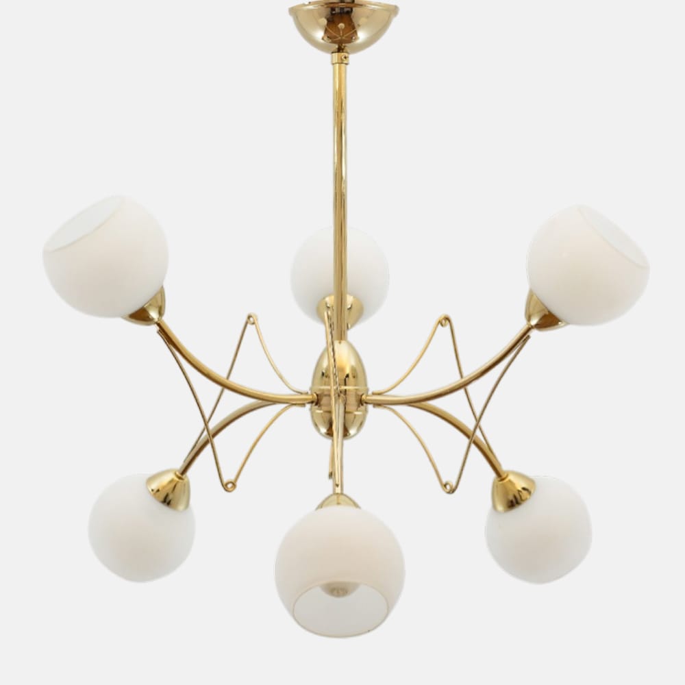 Nevada Chandelier, 6 Lights, Metal, 50×45cm - Solitaire Gold